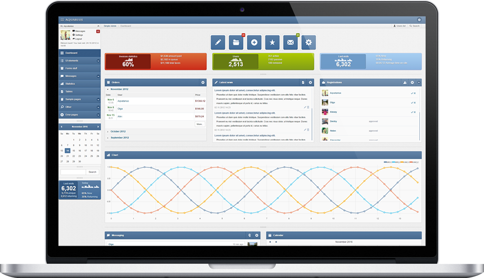 Aquarius - Responsive Admin Panel
