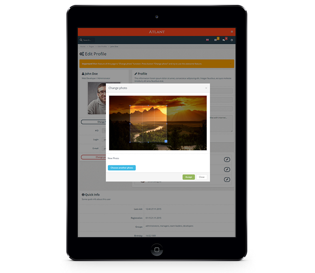 ATLANT - Bootstrap Admin Template