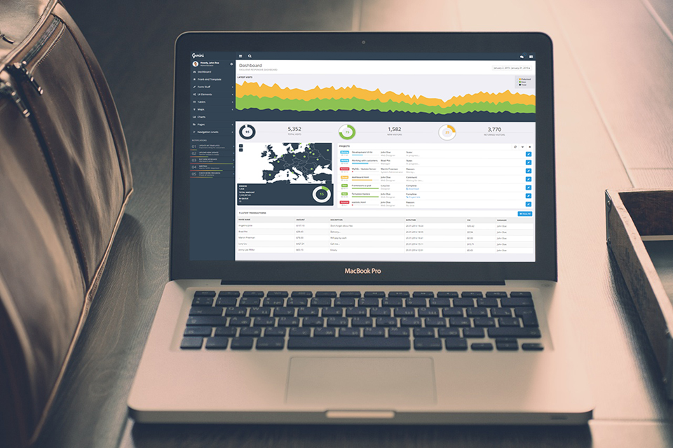Gemini - Responsive Bootstrap Admin Template